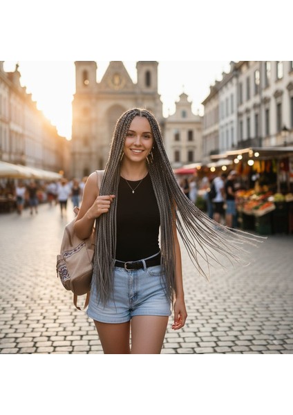 Afrika Örgüsü ve Rasta Için Sentetik Saç / Koyu Gri