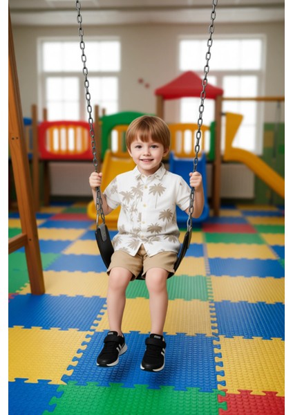 Erkek Çocuk Tropikal Baskılı Kısa Kollu Gömlek ve Şort Takımı Kaliteli Şık Rahat modelleri