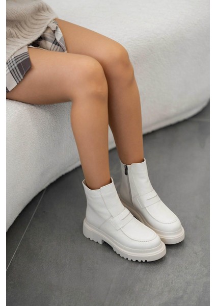 Alice Kadın Hakiki Deri Loafer Bot Ekru fiyatları