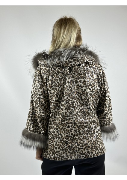 Çift Taraflı Giyilebilir Kadın Deri Mont 340