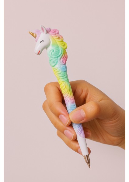 Unicorn Tasarımlı Tükenmez Kalem | Renkli Polyester Dekoratif Kalem 16CM Hediyelik fiyatları