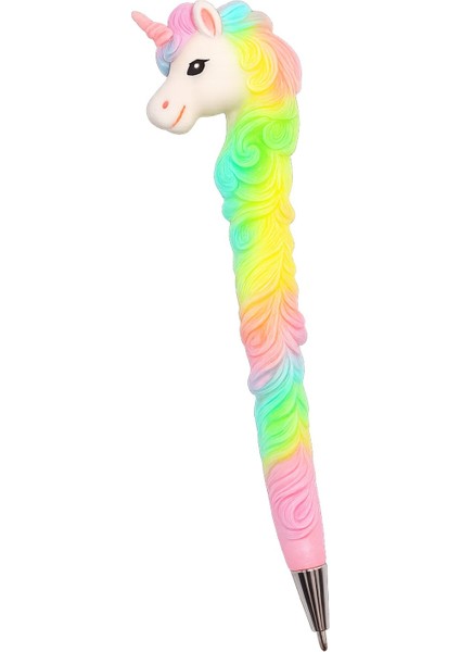 Unicorn Tasarımlı Tükenmez Kalem | Renkli Polyester Dekoratif Kalem 16CM Hediyelik fırsatları