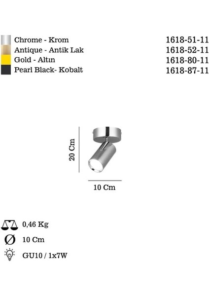 Lıpale Tekli Altın Plafonyer 1XGU10 fiyatları