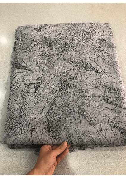 Koltuk Çekyat Örtüsü Gri Damar Desenli Kaymaz Taban Süngerli Üst Kumaş Kadife