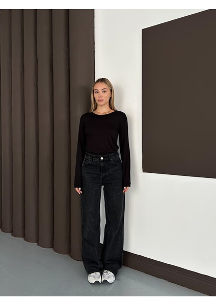 Kadın Uzun Kollu Bisiklet Yaka Penye Body 2'li Set fiyatları