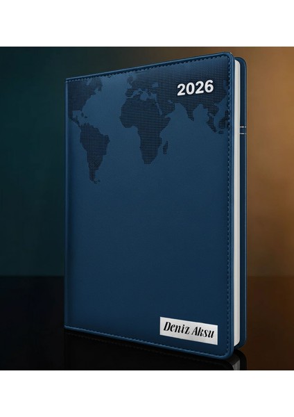 Kişiye Özel Isimli Termo Sert Kapak 2026 Lacivert Ajanda -16, Öğretmenler Günü Hediyesi, Yeni Iş Hediyesi