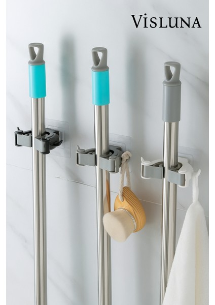 ( 2 Adet ) Mop Tutucu Fırça Sapı Tutucu Sihirli Tutacak Pratik Yapışkanlı Duvar Askı Aparatı fiyatları