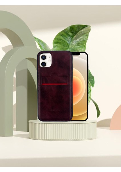 Iphone Hakiki Deri Dikişli Karlıklı Kılıf Iphone 11