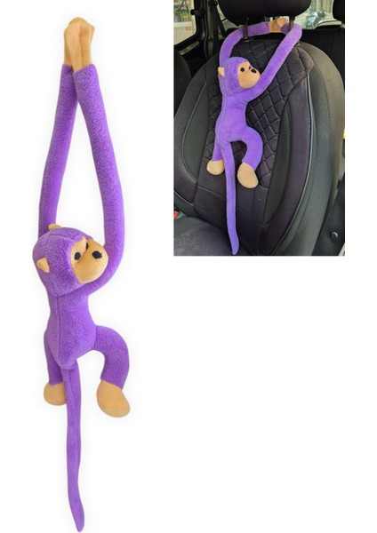 Araç Içi Dekoratif Pelüş Maymun Yastık – Yapışkan Elleriyle Koltuğa Sarılan Oto Aksesuar