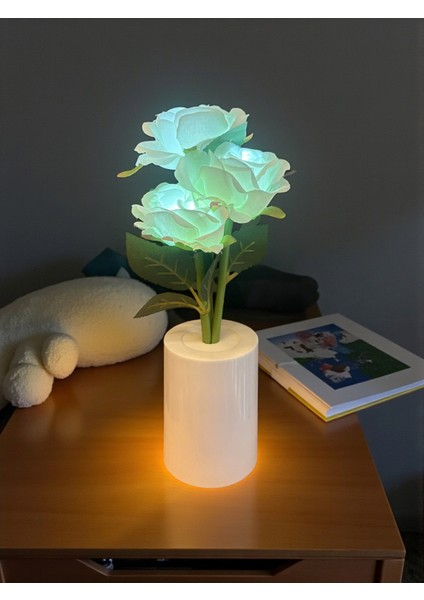 Güllü Dekoratif LED Işıklı Lamba 27 cm x 8 cm modelleri