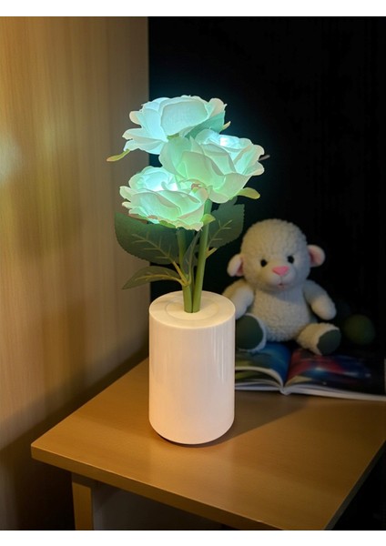 Güllü Dekoratif LED Işıklı Lamba 27 cm x 8 cm fırsatları