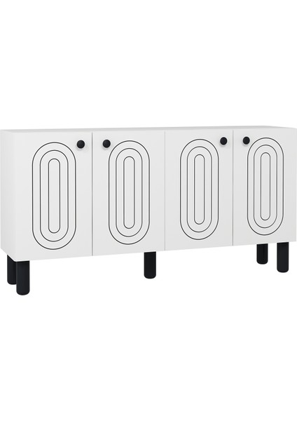 8202-1DD KB150 Konsol, Tv Ünitesi Beyaz-Siyah fırsatları