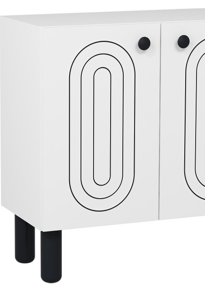 8202-1DD KB150 Konsol, Tv Ünitesi Beyaz-Siyah indirimleri