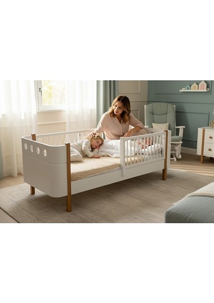 Sahra 90X190 Ölçülerinde Yatak Uyumlu Karyola %100 Mdf Bebek ve Çocuk Montessori