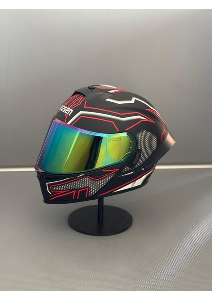 WS-202 Güneş Vizörlü Çene Açılır Kask (Renkli Vizörlü) C1