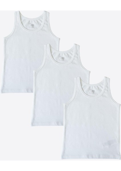 Organik Klasik 3'lü Erkek Atlet Beyaz