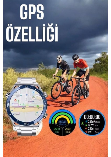 Akıllı Saat Yeni Nesil 2024 Model Metal Kordonlu Bluetooth Bağlantılı - MCT3437-9182 fırsatları