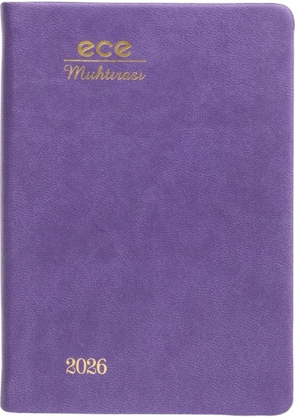 Ajandası Muhtıra 5d Galata 2026 Mor - Günlük Çizgili Cep Boy 8,5X13