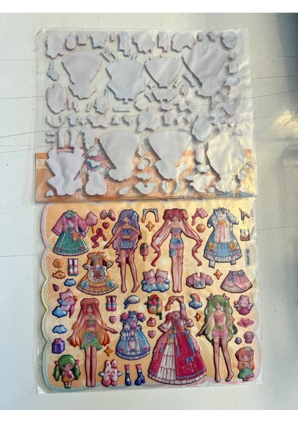 Sticker Prenses Elbise Giydirme Etkinlik Oyunu 2 Kartela Birden Model3 fiyatları