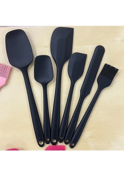 6lı Parça Yanmaz Yapışmaz Mutfak Pasta Slikon Yumurta Fırçası Kaşık Bıçak Spatula Seti fırsatları