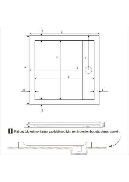 Drop Kare Duş Teknesi, Flat fırsatları