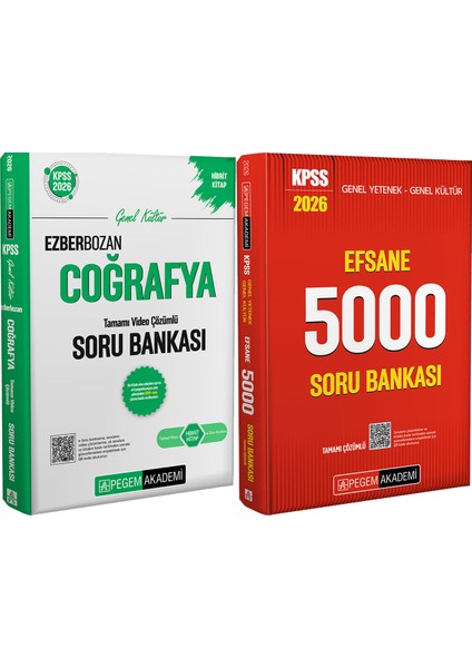 2026 Kpss Efsane 5000 Tamamı Çözümlü Soru Bankası - 2026 Kpss Ezberbozan Coğrafya Çözümlü Soru