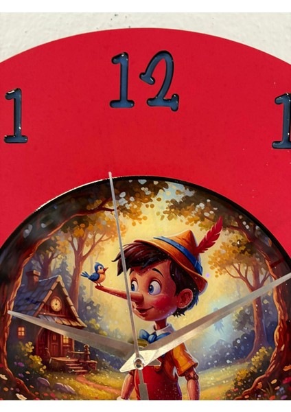 Kişiye Özel Isimli Pinokyo Masalı Çocuk Odası Duvar Saati | Epoksi Resimli & Rakamlı | 35 cm fırsatları