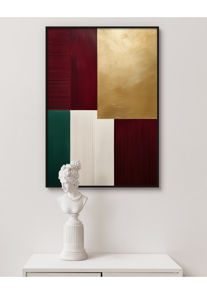 Metal Çerçeveli Gerçek Camlı Tablo,soyut Renkli Bloklar Dijital Baskılı Tablo,ev,ofis Dekorasyon