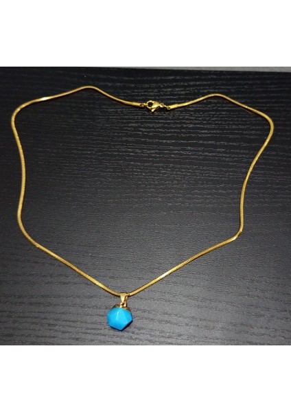 Doğal Taş Mavi Kalsedon Kolye fiyatları