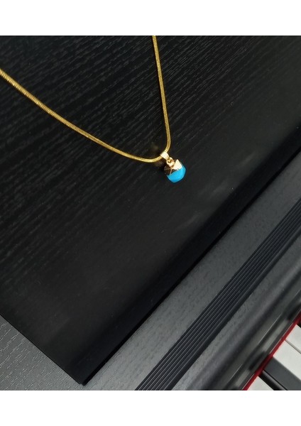 Doğal Taş Mavi Kalsedon Kolye fırsatları