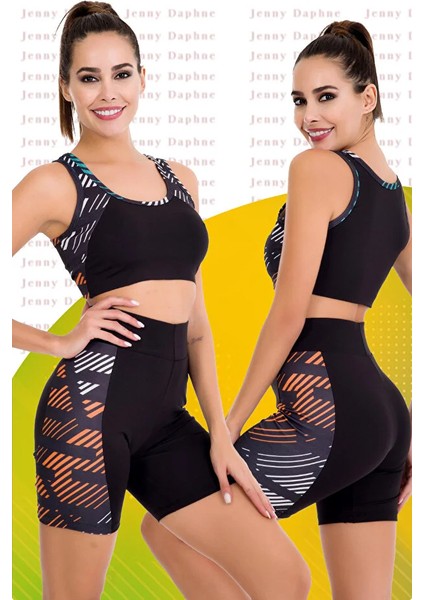 Lady Fitness Sporcu Şort Tayt Büstiyer Takım