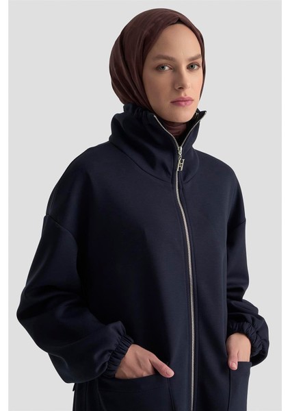 Yüksek Yaka Örme Giyçık 25KD1503 Lacivert modelleri