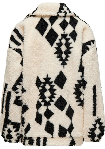 Kadın Onlpop Kruvaze Yaka Desenli Teddy Mont 15329909 Ekru fiyatları