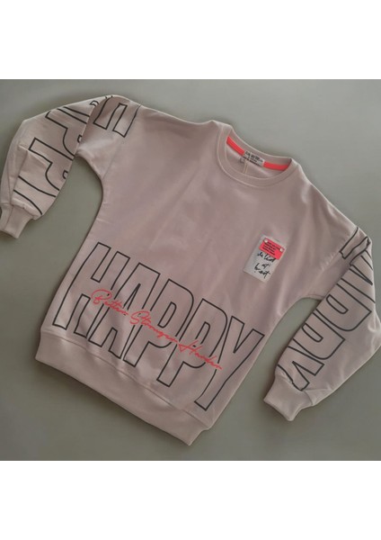 Happy Yazılı Kız Çocuk Sweatshirt
