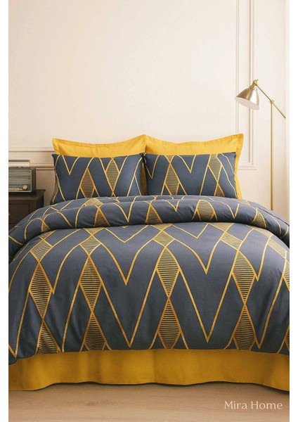 Çift Kişilik Pamuklu Nevresim Takımı Royal Baklava Desen