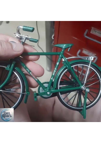Vintage Yeşil Bisiklet Model Yapı Kiti, Gerçekçi Mini Replika, Yetişkinler Için