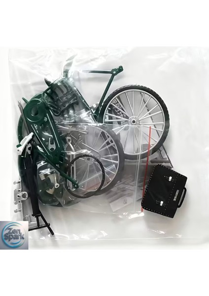 Vintage Yeşil Bisiklet Model Yapı Kiti, Gerçekçi Mini Replika, Yetişkinler Için indirimleri