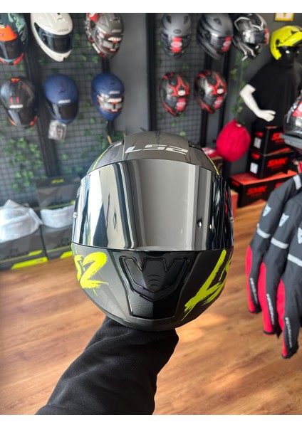 Rapıd Raven Mat Siyah-Gri-Neon Sarı Kask (Gümüş Vizör Hediyeli) fiyatları