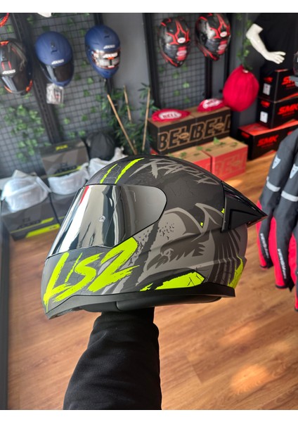 Rapıd Raven Mat Siyah-Gri-Neon Sarı Kask (Gümüş Vizör Hediyeli) fırsatları