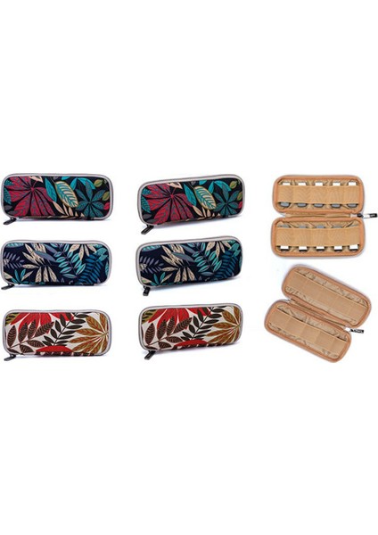 20 x 9 cm USB Flash Bellek Saklama Çantası 10 Izgaralı U-Disk Fermuarlı Çanta - Renkli Yapraklar / Beyaz Taban (Yurt Dışından) fiyatları