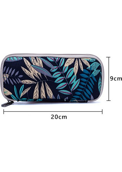 20 x 9 cm USB Flash Bellek Saklama Çantası 10 Izgaralı U-Disk Fermuarlı Çanta - Renkli Yapraklar / Beyaz Taban (Yurt Dışından) fırsatları