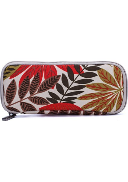 20 x 9 cm USB Flash Bellek Saklama Çantası 10 Izgaralı U-Disk Fermuarlı Çanta - Renkli Yapraklar / Beyaz Taban (Yurt Dışından) indirimleri