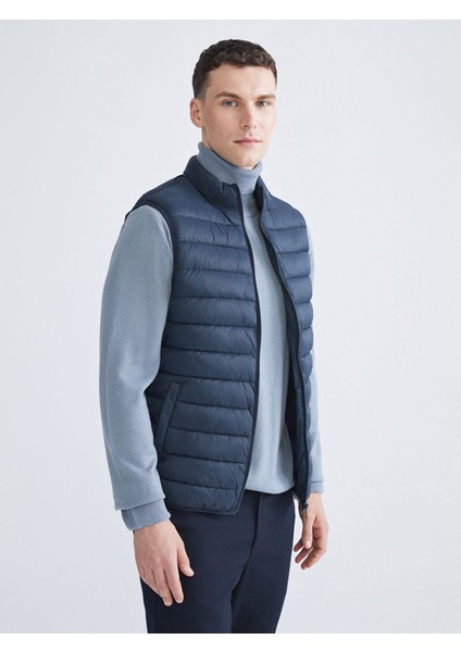 Yeni Sezon Standart Kalıp Dik Yaka Erkek Şişme Yelek