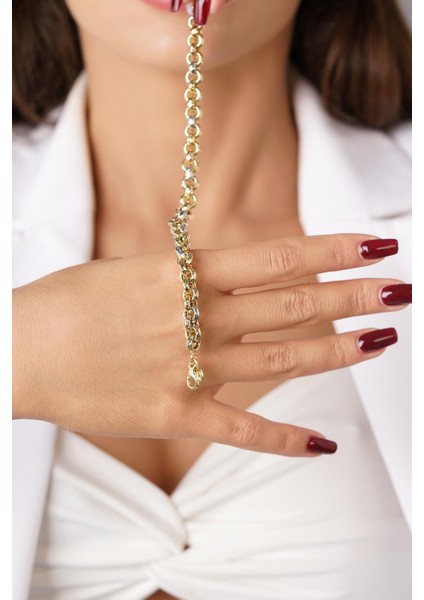 14 Ayar Altın Tek Sıra Renkli Doch Bileklik