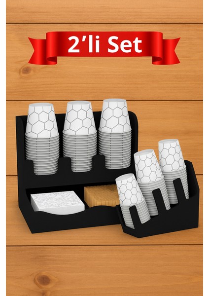 Çay Kahve Karton Bardaklık Standı 2li Set Tüm Bardaklar ile Uyumlu