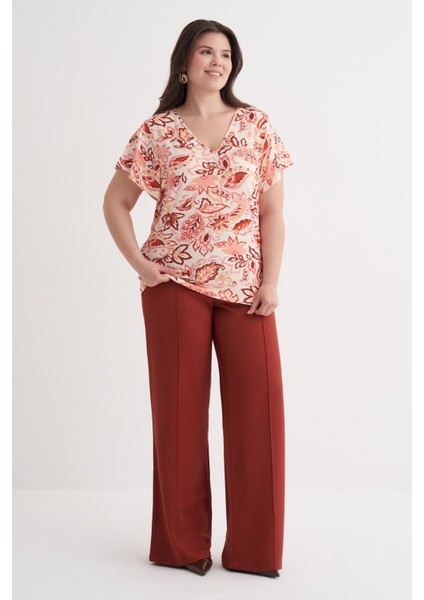 Kolları Volanlı Örme Tişört fiyatları