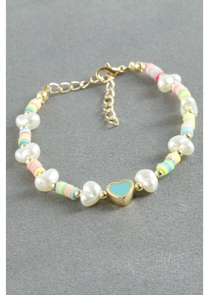 Kalp Fimo Inci Bileklik