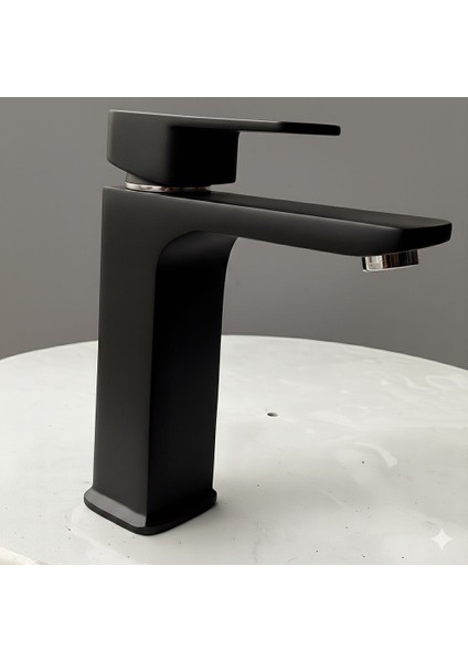 Mat Siyah Modern Lavabo Bataryası – Rudis Armatür