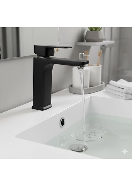 Mat Siyah Modern Lavabo Bataryası – Rudis Armatür fiyatları