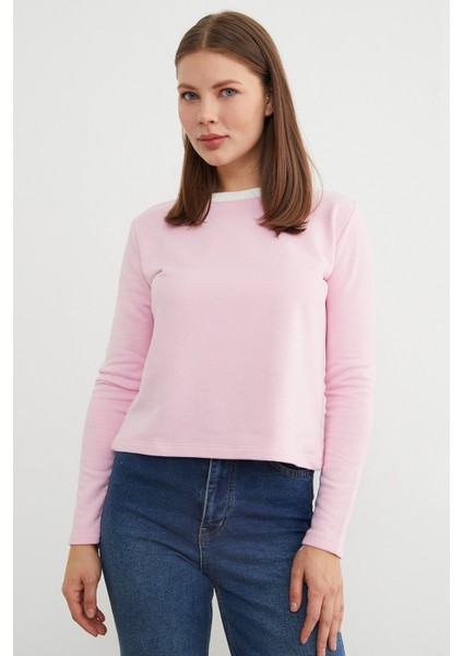 3 Iplik Şardonsuz Yakası Ribanalı Sweatshirt modelleri